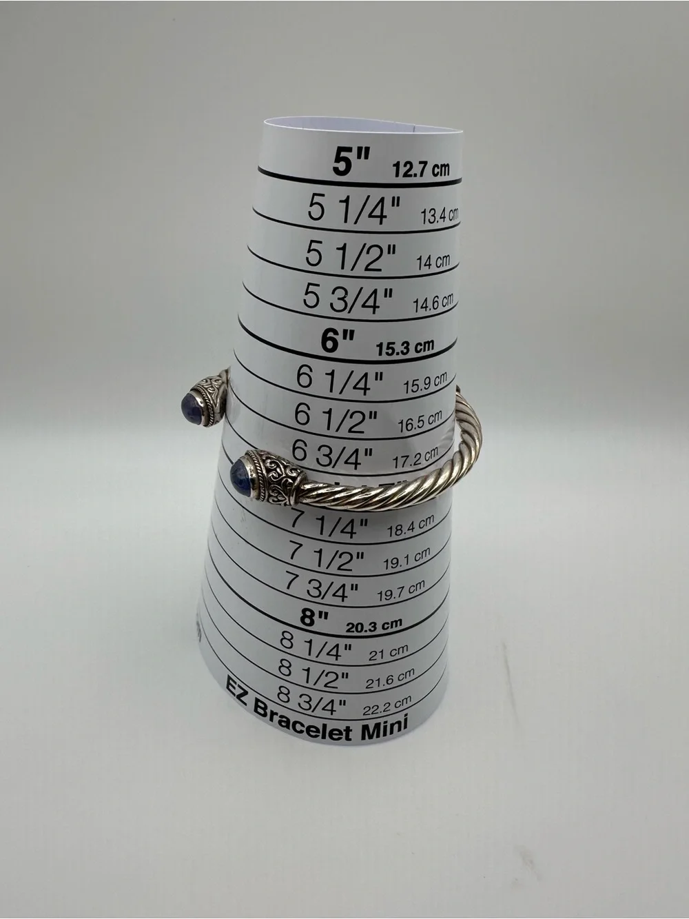 Sterling Silver Cable Cuff With Purple Stones